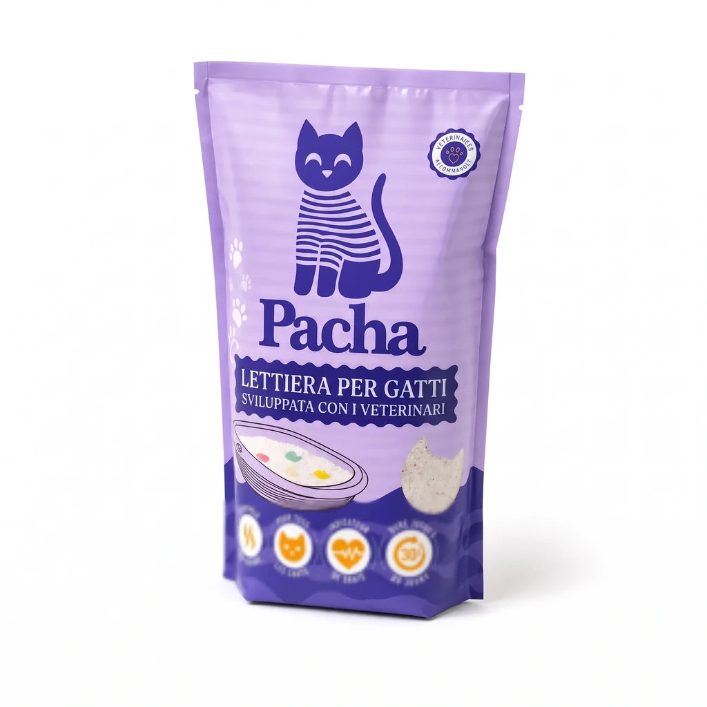 Sacco di lettiera Pacha da 2,7 kg elaborata con veterinari